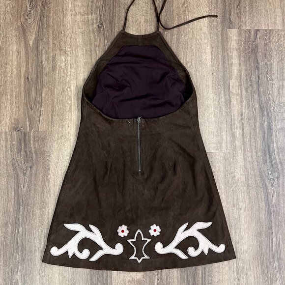 NEW Free People Sienna Goat Suede Western Mini Dress Sz XS - Picture 12 of 15